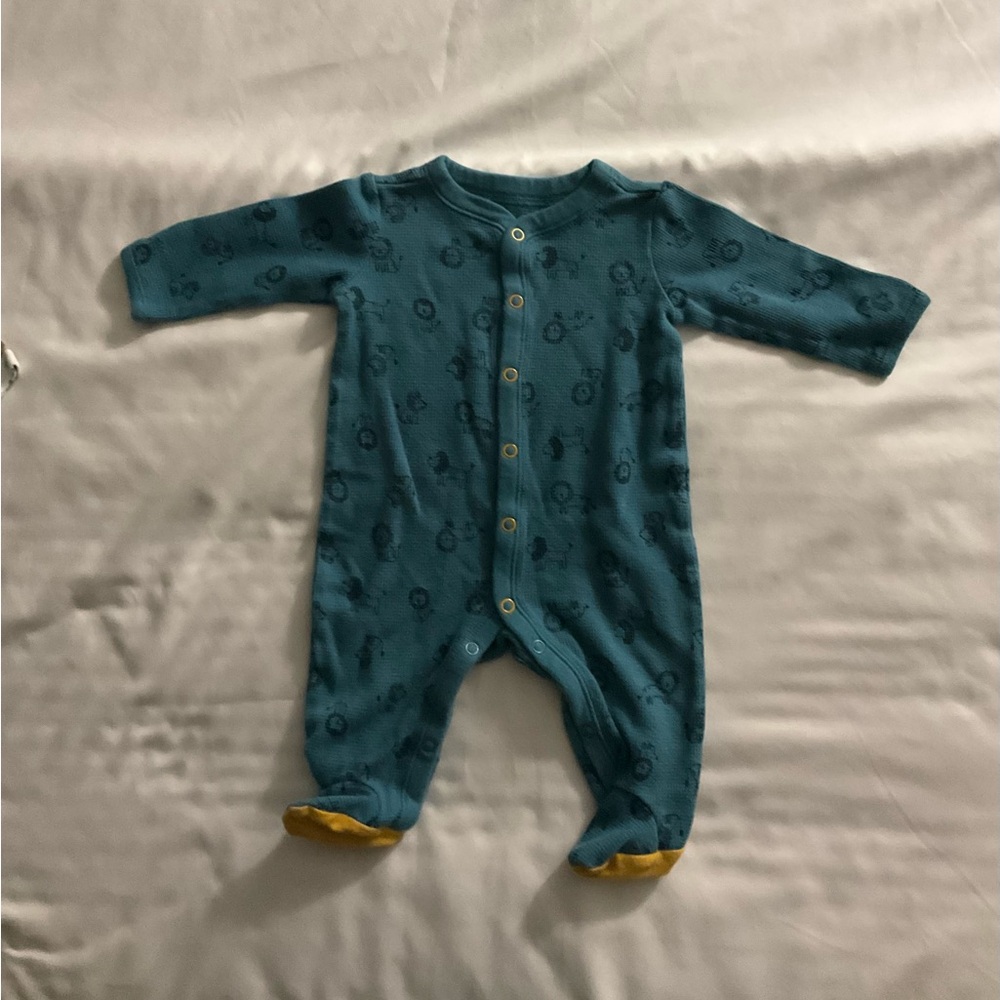 Carter's Teal, Blue, and Beige Footies Set Size 3 Months - Picture 5 of 11